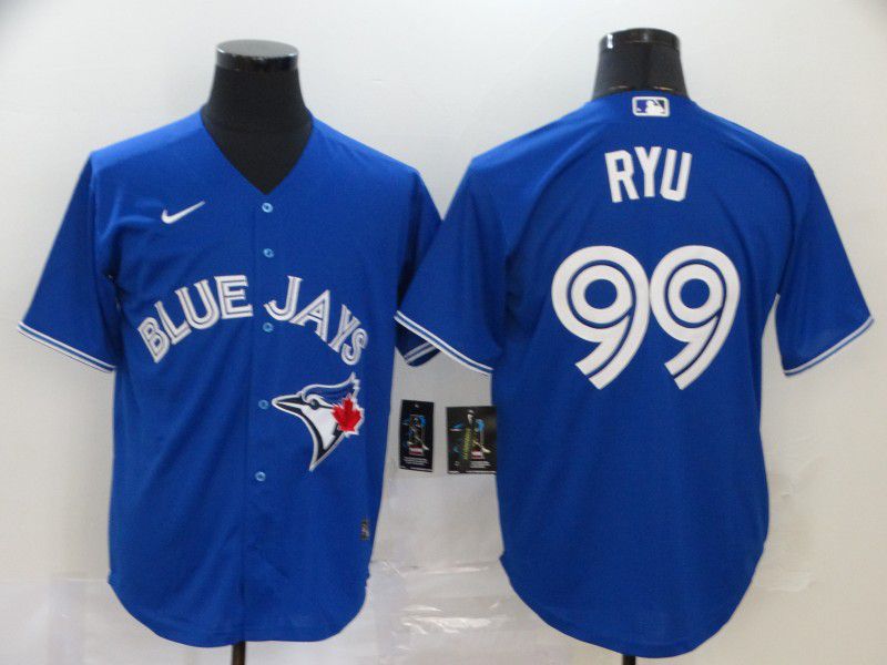 Men Toronto Blue Jays 99 Ryu Blue Nike Game MLB Jerseys